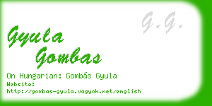 gyula gombas business card